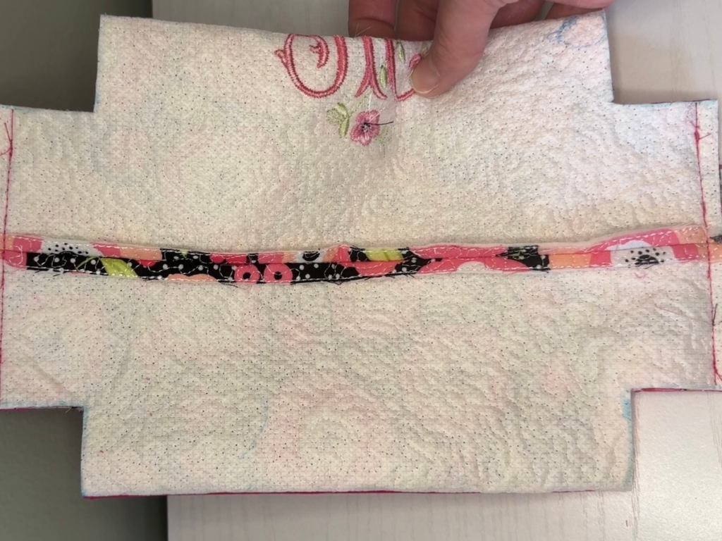 corners cut to make boxy bag